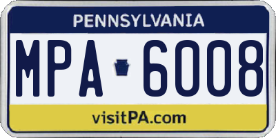 PA license plate MPA6008