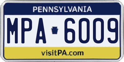 PA license plate MPA6009
