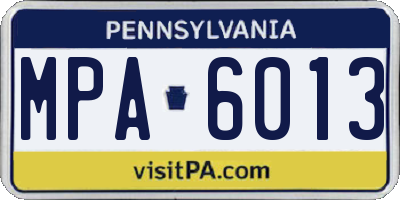 PA license plate MPA6013