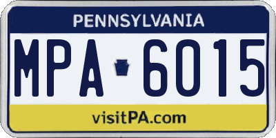 PA license plate MPA6015