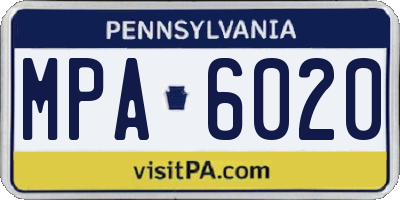 PA license plate MPA6020