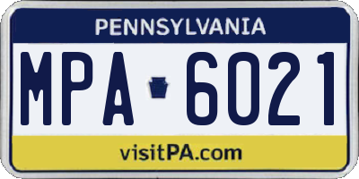 PA license plate MPA6021