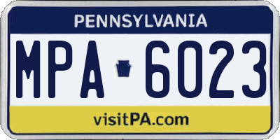 PA license plate MPA6023