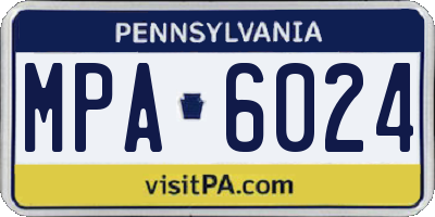 PA license plate MPA6024