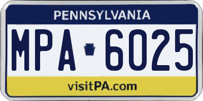 PA license plate MPA6025