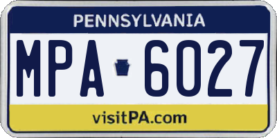 PA license plate MPA6027