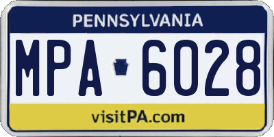 PA license plate MPA6028