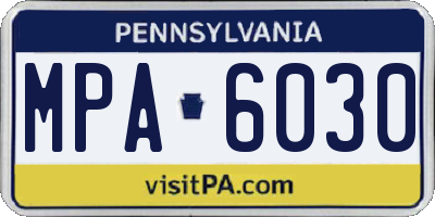 PA license plate MPA6030