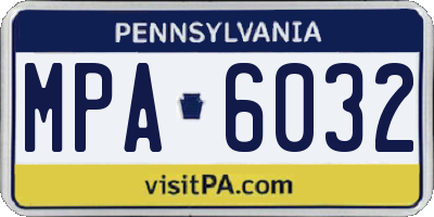 PA license plate MPA6032