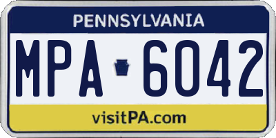 PA license plate MPA6042
