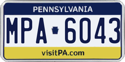 PA license plate MPA6043