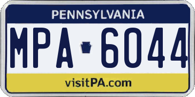 PA license plate MPA6044