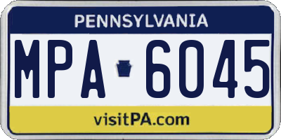 PA license plate MPA6045
