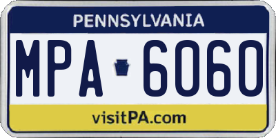 PA license plate MPA6060