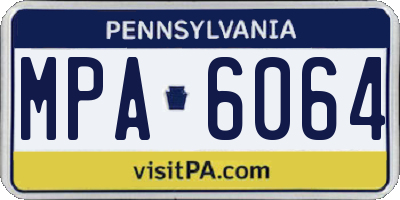 PA license plate MPA6064