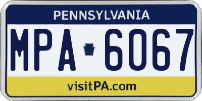 PA license plate MPA6067