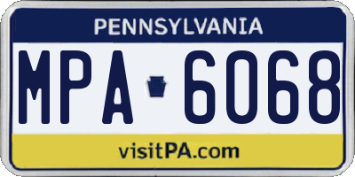PA license plate MPA6068