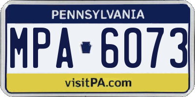 PA license plate MPA6073