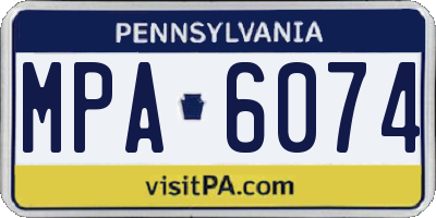 PA license plate MPA6074
