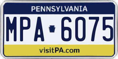 PA license plate MPA6075