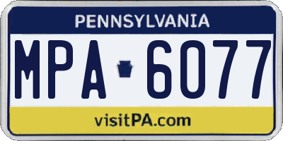 PA license plate MPA6077