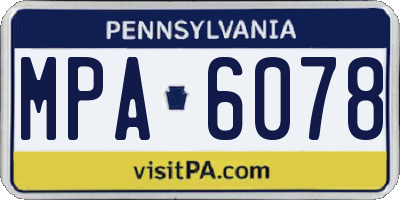 PA license plate MPA6078