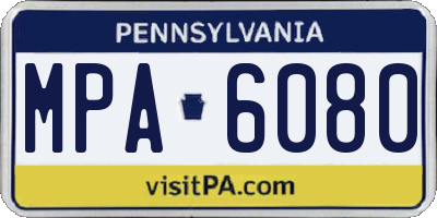 PA license plate MPA6080