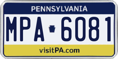 PA license plate MPA6081