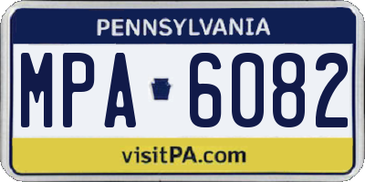 PA license plate MPA6082