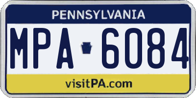 PA license plate MPA6084