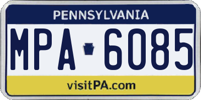 PA license plate MPA6085
