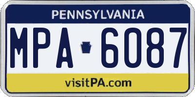 PA license plate MPA6087