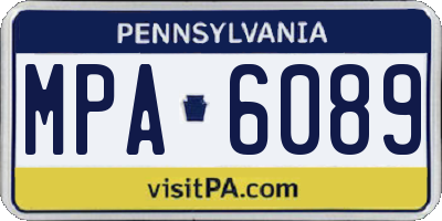 PA license plate MPA6089