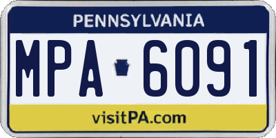 PA license plate MPA6091