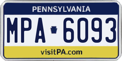 PA license plate MPA6093