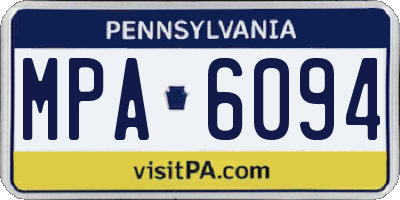 PA license plate MPA6094