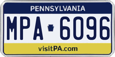 PA license plate MPA6096