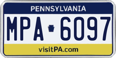 PA license plate MPA6097