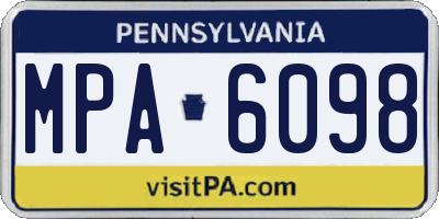 PA license plate MPA6098