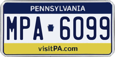 PA license plate MPA6099