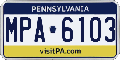 PA license plate MPA6103