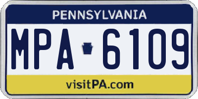 PA license plate MPA6109