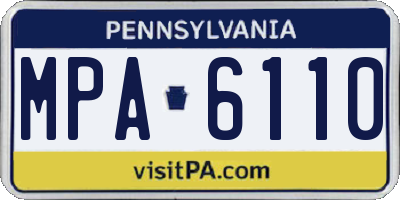 PA license plate MPA6110