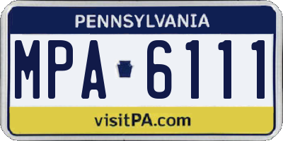 PA license plate MPA6111