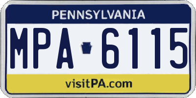 PA license plate MPA6115