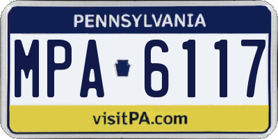 PA license plate MPA6117