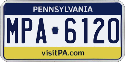 PA license plate MPA6120
