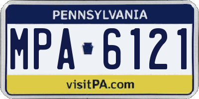 PA license plate MPA6121