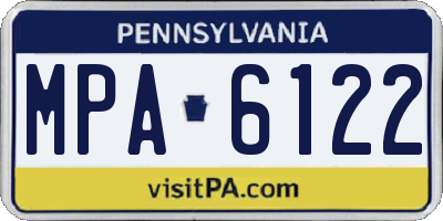 PA license plate MPA6122
