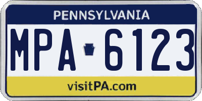 PA license plate MPA6123